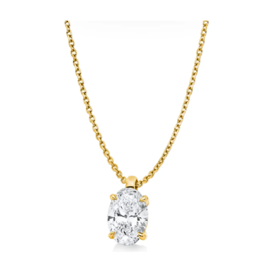 Ovális solitaire nyaklánc, 0,70 ct ovális